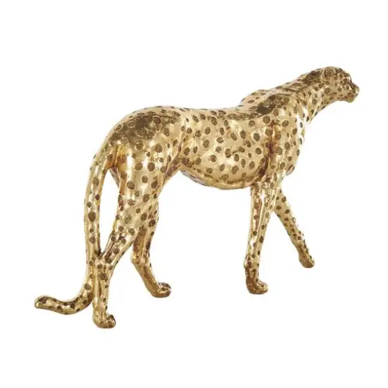 17" Long Gold Walking Cheetah Sculpture  {10}