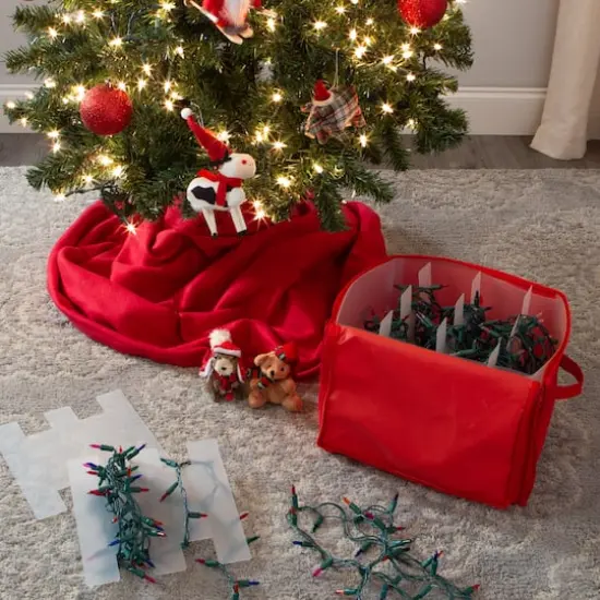 Simplify Red Stackable Christmas Tree Light Organizer Box {4}