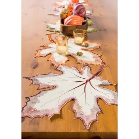 DII&reg; 60" Embroidered Maple Leaves Table Runner {3}