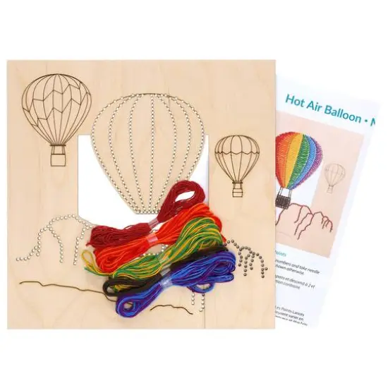 Leisure Arts&reg; Intermediate Air Balloon Wood Stitchery Panel Kit {4}