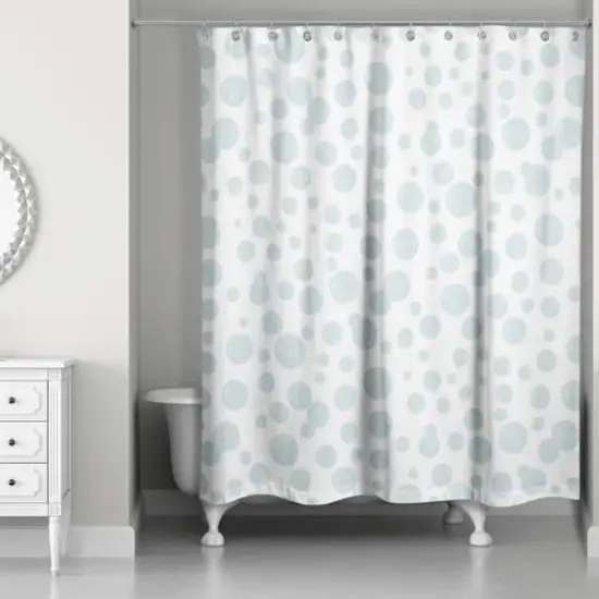 74" Bubbles All Over Shower Curtain White {3}