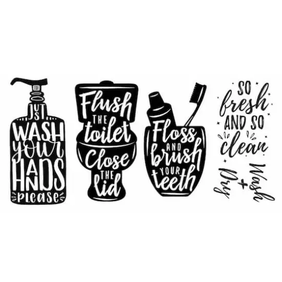 RoomMates Wash Your Hands Soap Quotes Peel & Stick Decals {1}