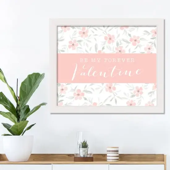 16" x 20" Forever Valentine Floral White Framed Print Wall Art {4}