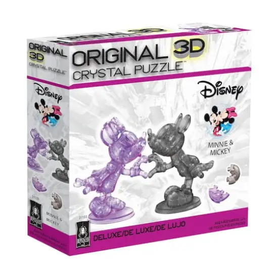 3D Crystal Puzzle - Disney Minnie & Mickey (Black/Purple): 68 Pcs {3}