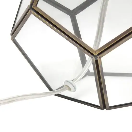 Lalia Home 15.5" Transparent Octagonal Brass Table Lamp {10}