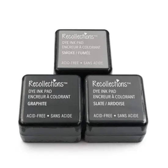 Dye Ink Pad Set by Recollections&trade; Graphite/Slate/Smoke {4}