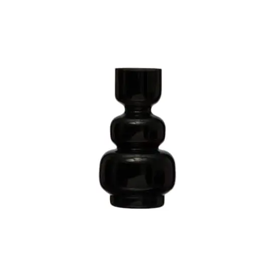 Hello Honey&reg; 10" Black Glass Vase {1}