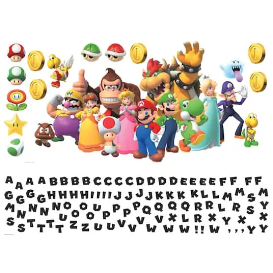 RoomMates Super Mario Giant Peel & Stick Wall Decal with Alphabet {1}