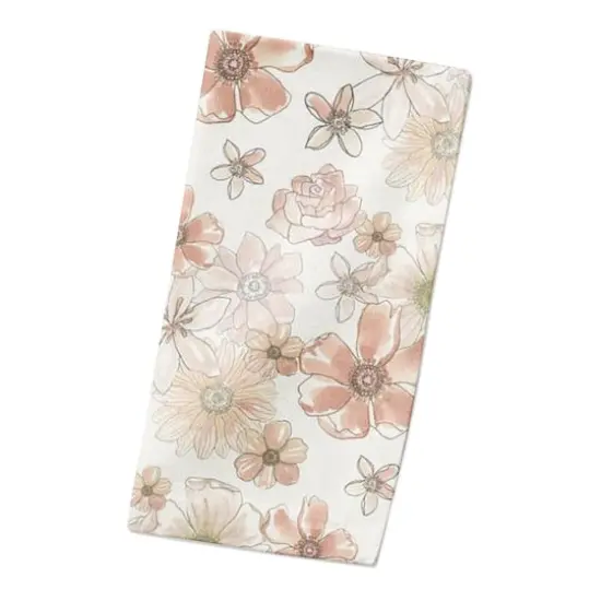 Watercolor Florals Cotton Twill Napkin White {3}