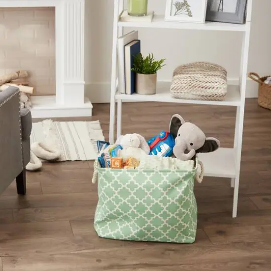 DII&reg; Large Rectangle Lattice Polyester Bin Bright Green {6}