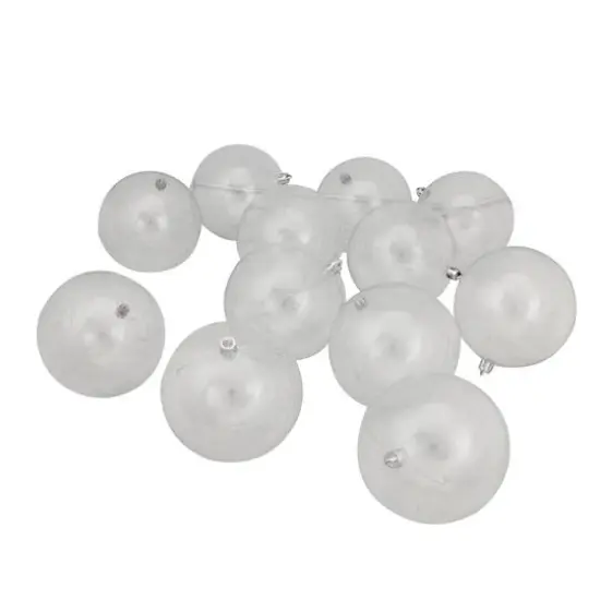 12ct. 4" Clear Shatterproof Shiny Christmas Ball Ornaments {4}