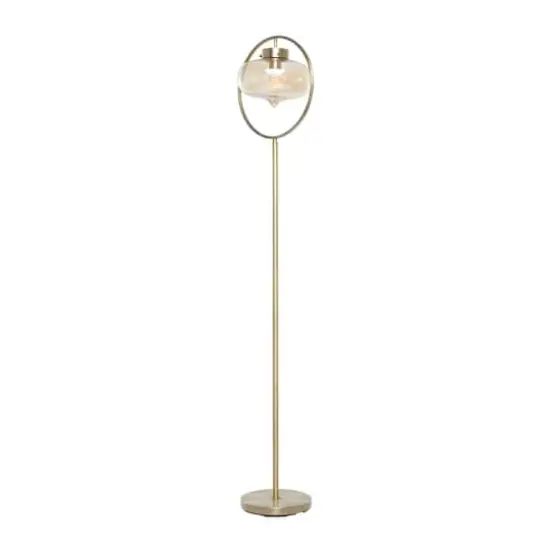 Gold Iron Contemporary Floor Lamp, 14" x 14" x 9" {3}