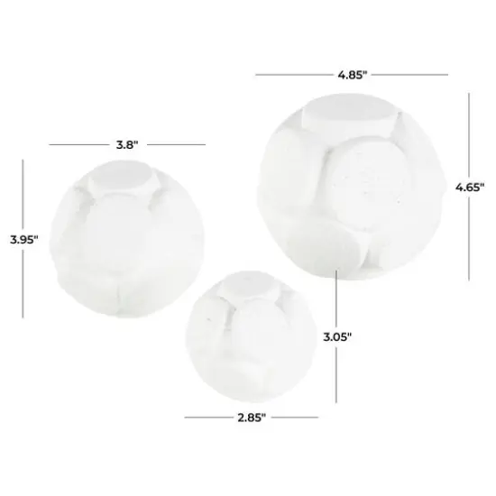 White Resin Textured Orbs Set {7}