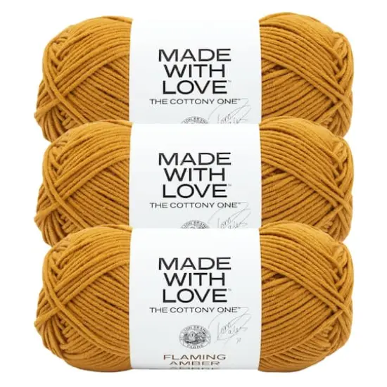 3 Pack Lion Brand&reg; Tom Daley Made with Love&trade; The Cottony One&trade; Yarn Flaming Amber {1}