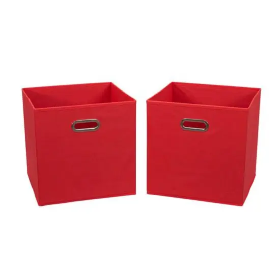 2 Pack Household Essentials 13" Fabric Storage Bins Red {7}