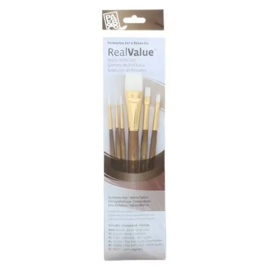 Princeton™ RealValue™ White Synthetic Taklon 6 Piece Brush Set {1}
