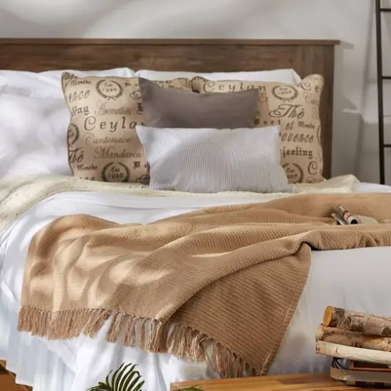 DII&reg; Vintage Linen Solid Ribbed Throw {7}