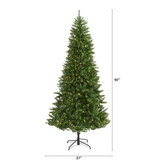 7.5ft. Pre-Lit Green Valley Fir Artificial Christmas Tree with Clear LED Lights {3}