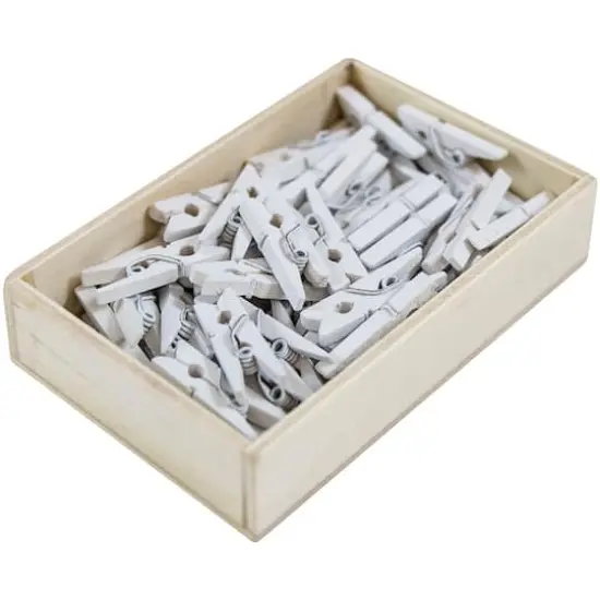 JAM Paper 7/8" Wood Clothespins, 100ct. White {4}