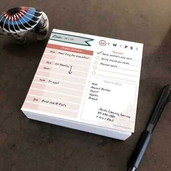 TF Publishing Undated Boho Daily Note Block Desktop {6}