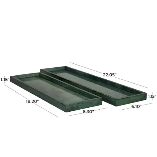 CosmoLiving by Cosmopolitan Marble Tray Set Green {6}