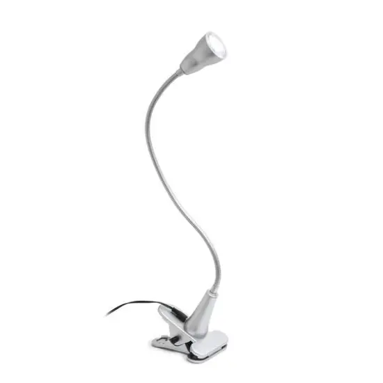 Simple Designs LED Gooseneck Clip Light Desk Lamp Silver {6}