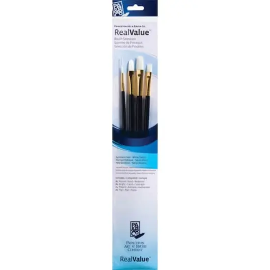 Princeton&trade; RealValue&trade; White Synthetic Taklon 4 Piece Brush Set {1}