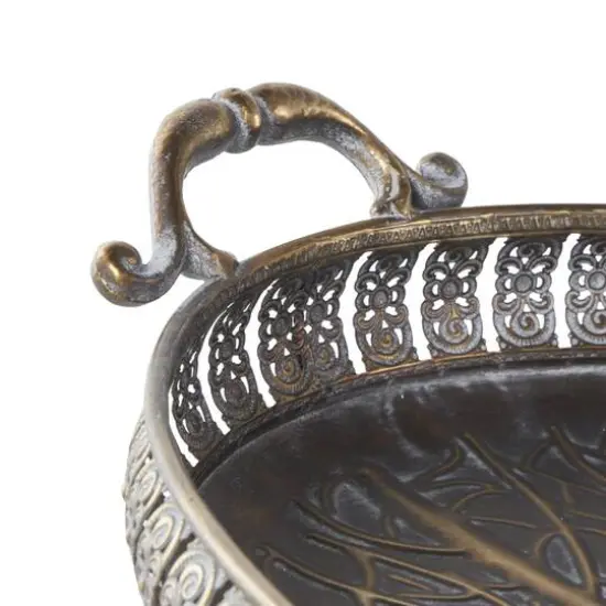 Brass Tree Patterned Tray Set {8}