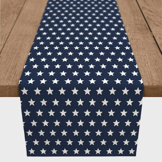 White Stars On Blue Indoor/Outdoor Table Runner {3}