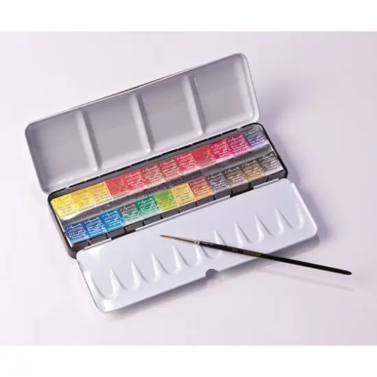 Sennelier French Artists' 24 Color Half Pan Watercolor Metal Tin Set {3}
