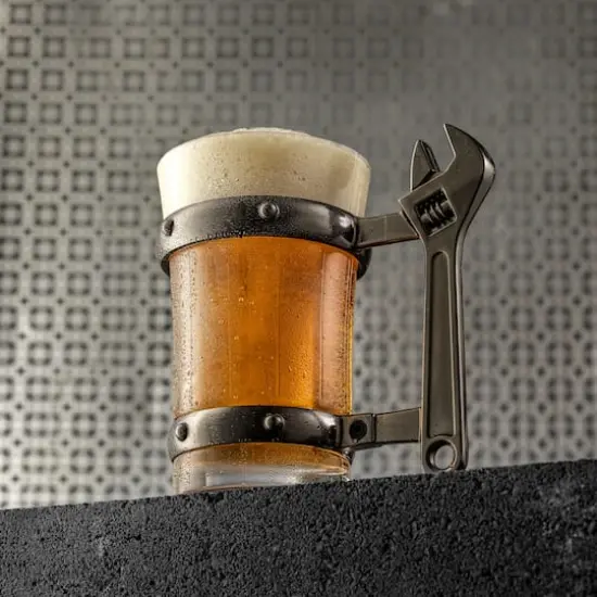 JoyJolt&reg; Tools Collection 17oz. Adjustable Wrench Handle Single Beer Mug {6}