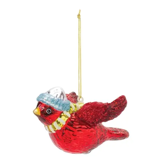 6ct. Red Glass Cardinal Bird Ornaments {3}