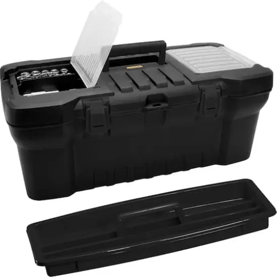 Art Alternatives 20" Black Heavy-Duty Tool Box {1}