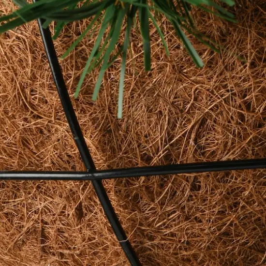 20" Tiffany Fir Hanging Basket With Warm White LED Battery Lights {5}