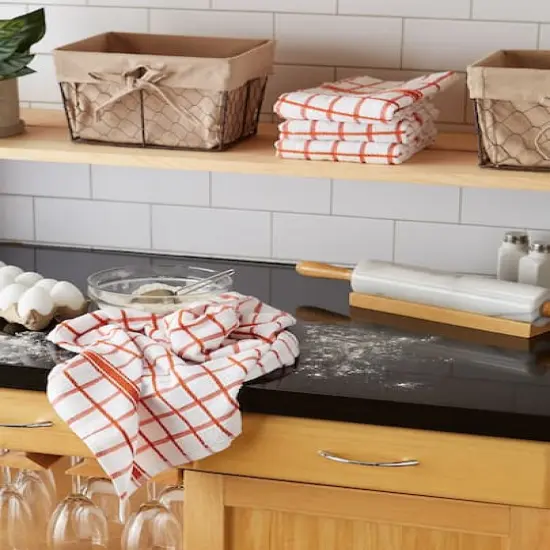 DII&reg; Windowpane Terry Dishtowels, 4ct. Spice {6}