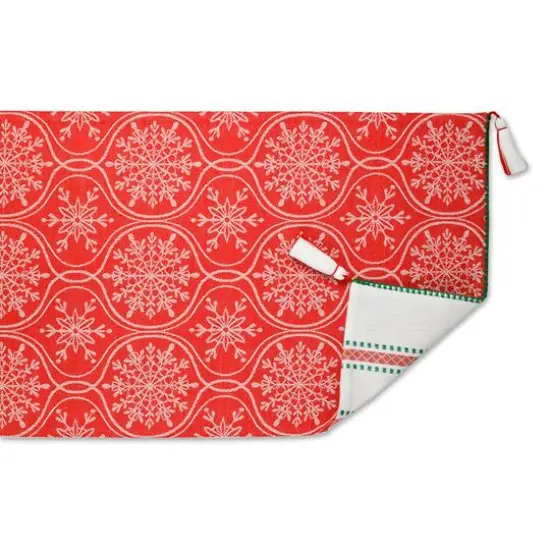 DII® 108'' Joyful Snowflakes Jacquard Reversible Table Runner {11}