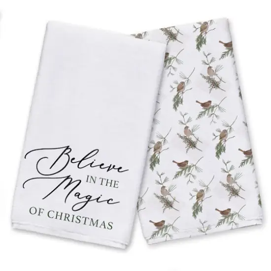 White Believe in Magic Tea Towel Set {1}