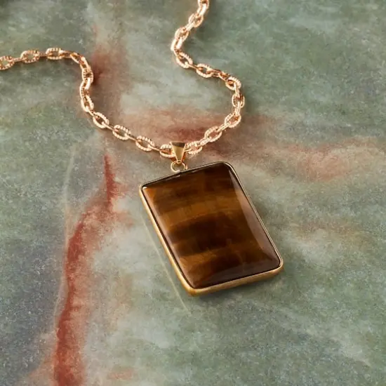 Yellow Tiger's Eye Rectangle Pendant by Bead Landing&trade; {3}