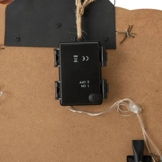 Glitzhome&reg; 30" Orange Lighted Metal Halloween Pumpkin Yard Stake {9}