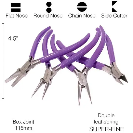 The Beadsmith&reg; 4 Piece Purple Pliers Set {6}