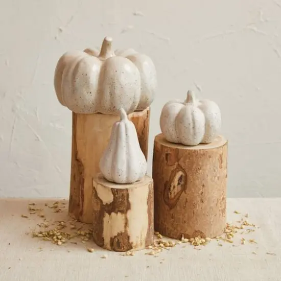Hello Honey&reg; 7.75" Cream Reactive Glaze Stoneware Pumpkin D&eacute;cor {3}