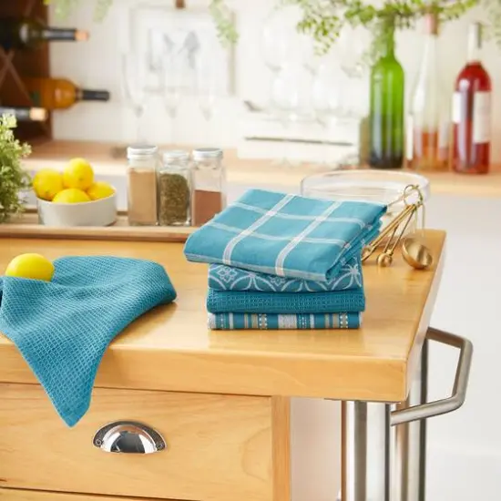 DII&reg; Dish Towel & Dishcloth Set Storm Blue {4}