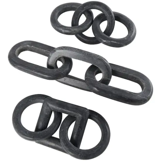 Interlocking Modern Chain Link Marble Sculpture Set {1}
