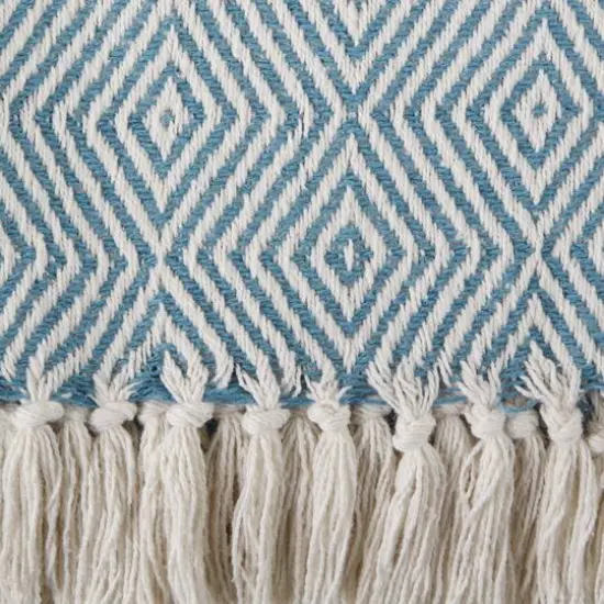 DII&reg; X-Diamond Geometric Throw Storm Blue {5}