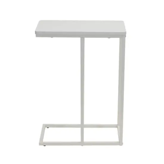 Household Essentials 25" Jamestown C-Shaped End Table White {8}