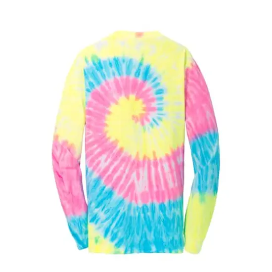 Port & Company&reg; Long Sleeve Tie-Dye Adult T-Shirt Multi {4}