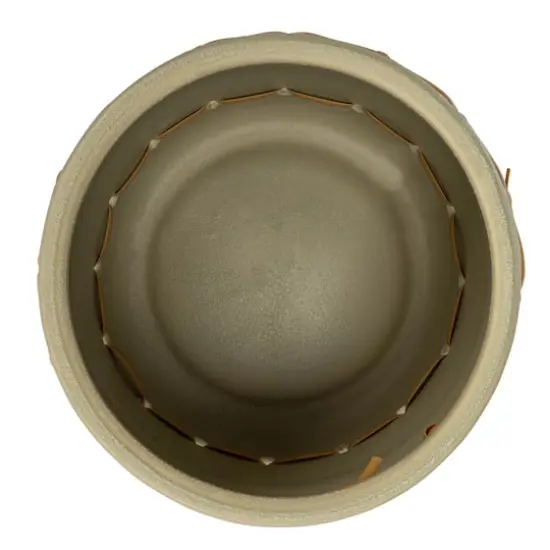 Hello Honey&reg; 9" Green Stoneware Planter with Woven Design {5}