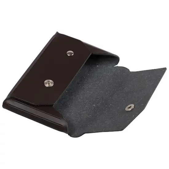  JAM Paper Italian Leather Business Card Holder Case with Angular FlapDark Brown {6}