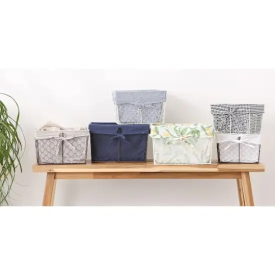 DII&reg; Small Antique White Chicken Wire Baskets with Lemon Print Liners, 3ct. {4}