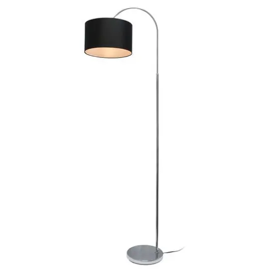 Simple Designs 65" Arched Brushed Nickel Floor Lamp Black {3}